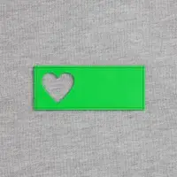 Лейбл из ПВХ с вырубкой &laquo;Сердце&raquo;, зеленый неон