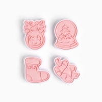 Новый год. Набор форм для печенья &laquo;Леденцы&raquo;, пластик, 4 шт