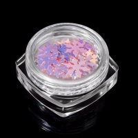 Новый год! Пайетки для декора &laquo;Снежинка&raquo;, розовые/голографические