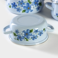 Набор кастрюль &laquo;Лён&raquo;, 3 предмета: 2 л, 3 л, 4 л, эмалированная сталь