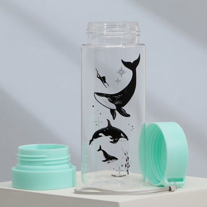 Бутылка для воды с подвесом «Киты», 600 мл Бутылка для воды с подвесом «Киты», 600 мл