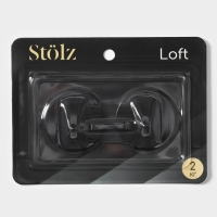 Крючки самоклеящиеся Stölz «Круг», 2 шт, цвет чёрный Крючки самоклеящиеся Stölz «Круг», 2 шт, цвет чёрный