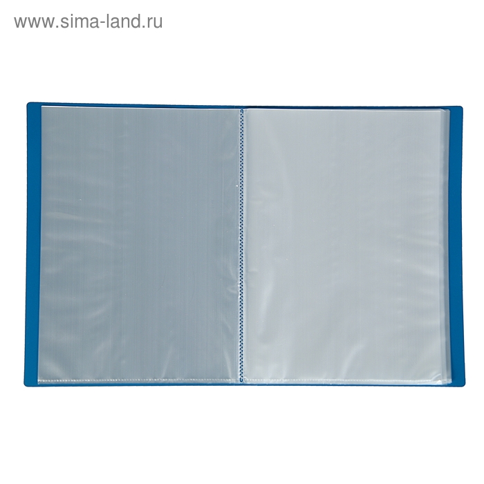 Папка с 60 вкладышами А4, 500 мкм, Calligrata, текстура "песок", синяя