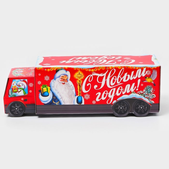 Новый год. Подарочная коробка Новогодняя Фура Новый год. Подарочная коробка Новогодняя Фура "Скоро праздник" с анимацией 36 х 11,5 х 11 см.