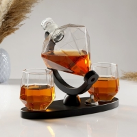 Мини-Бар Рубин, на подставке, штоф - 850 мл, бокалы - 300 мл, 28,5 х 11 х 21,5 см Мини-Бар Рубин, на подставке, штоф - 850 мл, бокалы - 300 мл, 28,5 х 11 х 21,5 см