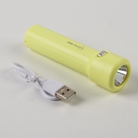 Фонарь ручной аккумуляторный, 1.5 Вт, 800 мАч, 3535LED, 3 режима, IPX2, 10.5 х 3 см, желтый Фонарь ручной аккумуляторный, 1.5 Вт, 800 мАч, 3535LED, 3 режима, IPX2, 10.5 х 3 см, желтый