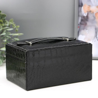 Шкатулка кожзам под бижутерию "Черный глянец" 20х15х11 см Шкатулка кожзам под бижутерию "Черный глянец" 20х15х11 см