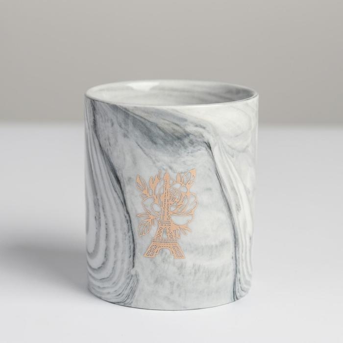 Горшок для цветов с тиснением, «Париж», 8 х 9.5 см Горшок для цветов с тиснением, «Париж», 8 х 9.5 см