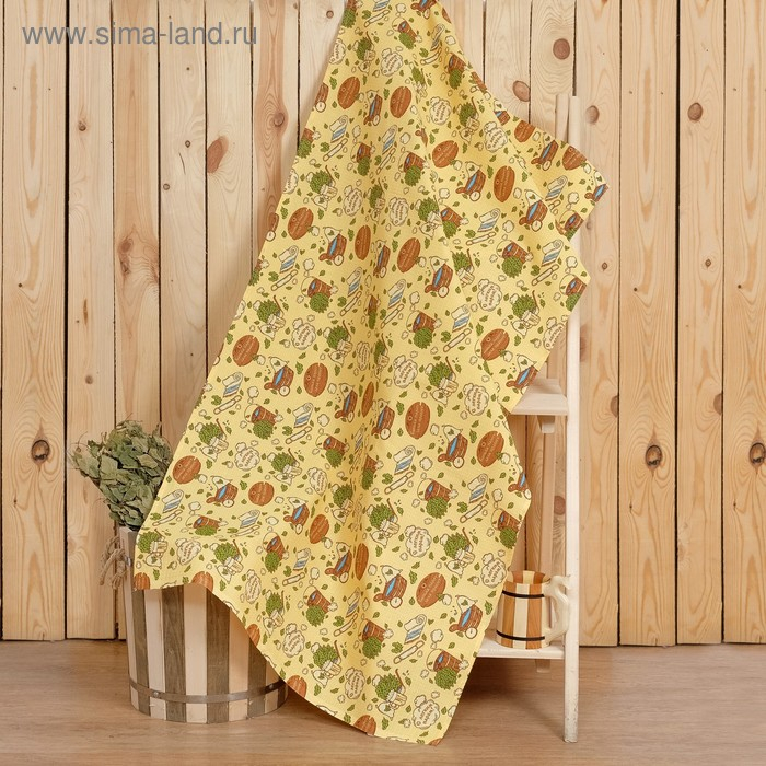 Полотенце для бани Полотенце для бани "С легким паром" 80х 150 см, хлопок вафельное полотно