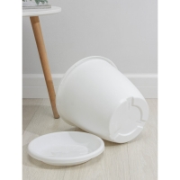 Горшок для цветов с поддоном &laquo;Афина&raquo;, 11 л, пластиковый, цвет белый