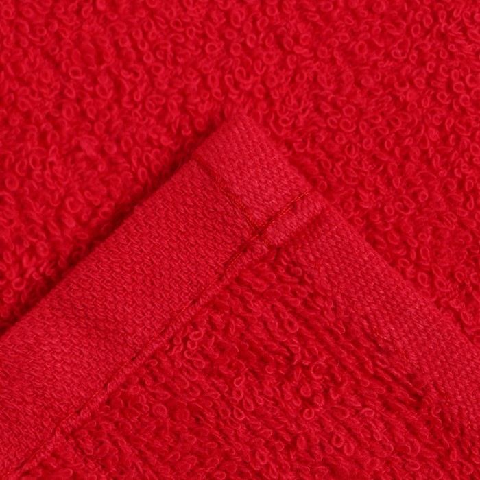 Салфетка махровая 30х30см (фас 5шт) красный,360 г/м, хл100%