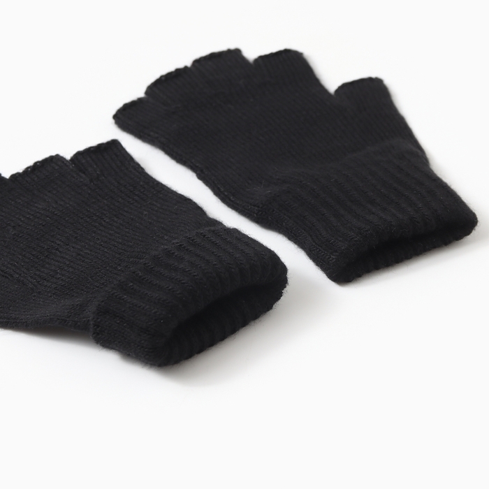 Перчатки (митенки) женские , цвет черный, 18 Перчатки (митенки) женские , цвет черный, 18