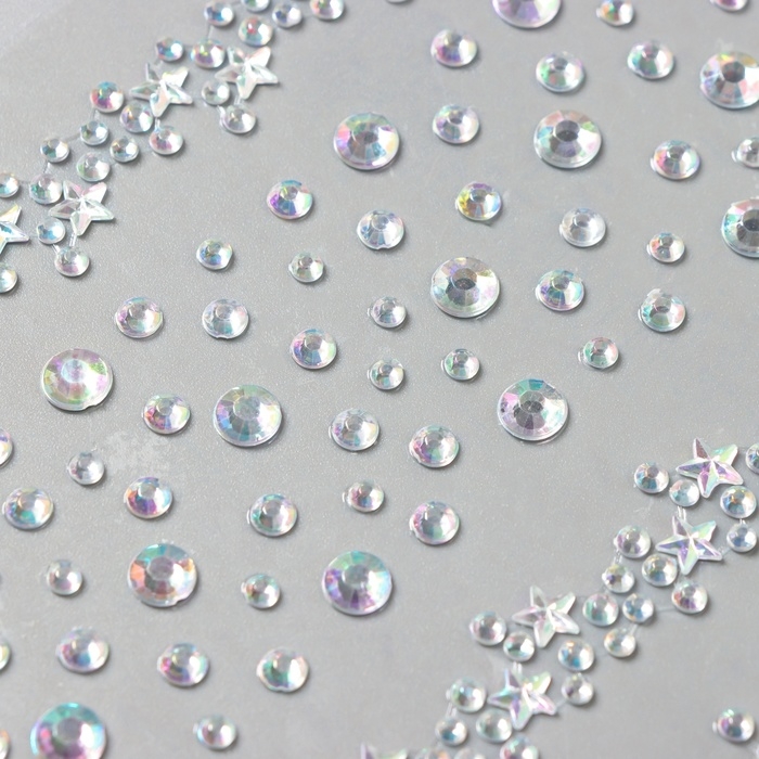 Наклейка пластик стразы "Звёздная дорога" серебро 22,5х11,5 см