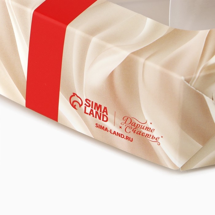 Коробка складная &laquo;Новогодний бант&raquo;, 23 х 23х 4 см, Новый год