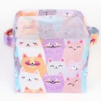 Органайзер для хранения белья, кофр водонепроницаемый &laquo;Котики&raquo;, 14,5 х 13,7 х 14 см.