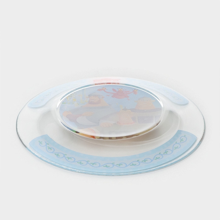 Тарелка стеклянная «Три Богатыря», d=19,5 см Тарелка стеклянная «Три Богатыря», d=19,5 см