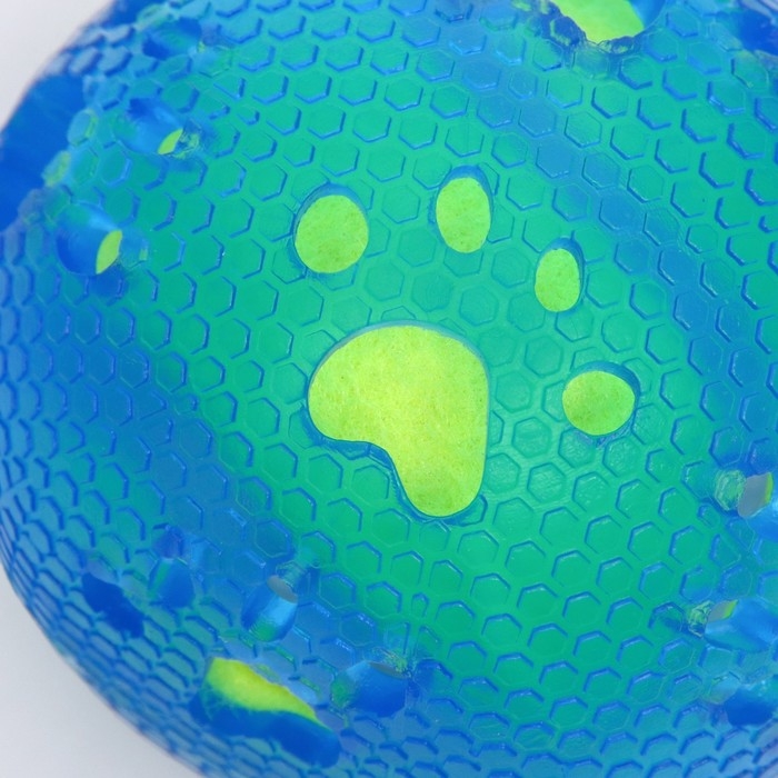 Мяч для собак Мяч для собак "Двойное удовольствие Лапки", TPR+войлочный мяч, 7,6 см