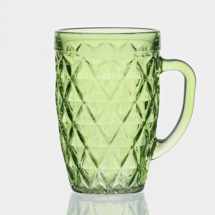 Кружка стеклянная, 400 мл, цвет и текстура МИКС