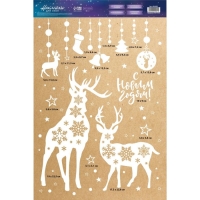 Наклейки новогодние для окон &laquo;Новогодние друзья&raquo;, многоразовые, 33 х 50 см, Новый год