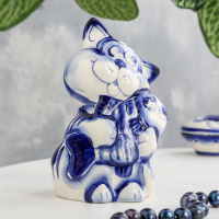 Сувенир &laquo;Кот рыбак&raquo;, гжель