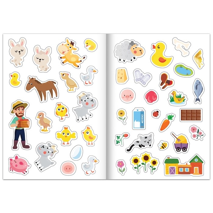 Набор 3 в 1 «Моя ферма»: 11 пазлов-цепочек, книга с наклейками, раскраска Набор 3 в 1 «Моя ферма»: 11 пазлов-цепочек, книга с наклейками, раскраска