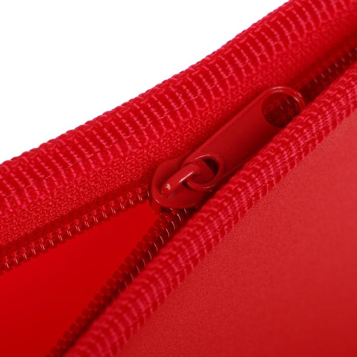 Папка пластиковая А4, 325 х 230 х 55 мм, молния сверху, Calligrata Папка пластиковая А4, 325 х 230 х 55 мм, молния сверху, Calligrata "Офис", ПМ-А4-02, 0.5 мм, цветная, текстура "песок", красная