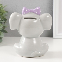 Копилка керамика "Серый слонёнок с бантом" 12,4х9,9х14,2 см Копилка керамика "Серый слонёнок с бантом" 12,4х9,9х14,2 см