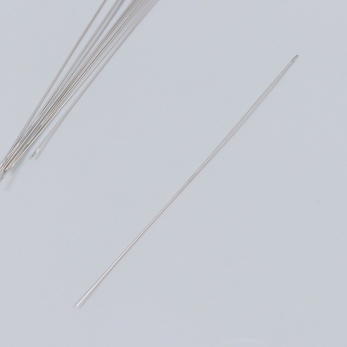 Иглы металл для бисера в стеклянной колбе тонкие набор 10 шт &Oslash; 0,45х120 мм 1,5х1,5х14 см