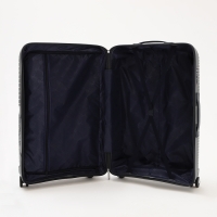 Чемодан большой 100 л (L), отдел на молнии, кодовый замок, 4 колеса, цвет тёмно-серый