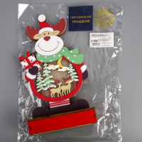 Светодиодная фигура &laquo;Олень&raquo; 13 &times; 24 &times; 5 см, дерево, батарейки ААх2 (не в комплекте), свечение тёплое белое