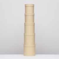 Набор круглых коробок 5в1 "Ваниль перламутровая", 20 &times; 20 ‒15 &times; 15 см