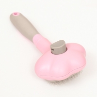 Пуходёрка пластиковая с функцией самоочистки, 9 х 18,5 см, розовая Пуходёрка пластиковая с функцией самоочистки, 9 х 18,5 см, розовая