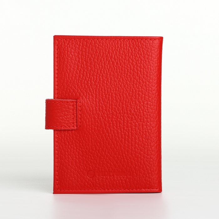 Обложка для автодокументов на кнопке, TEXTURA, цвет красный Обложка для автодокументов на кнопке, TEXTURA, цвет красный