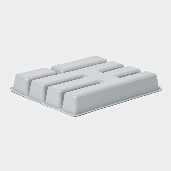 Лоток для столовых приборов, 5 отделений, 25,5&times;30,7&times;4,6 см, цвет серый