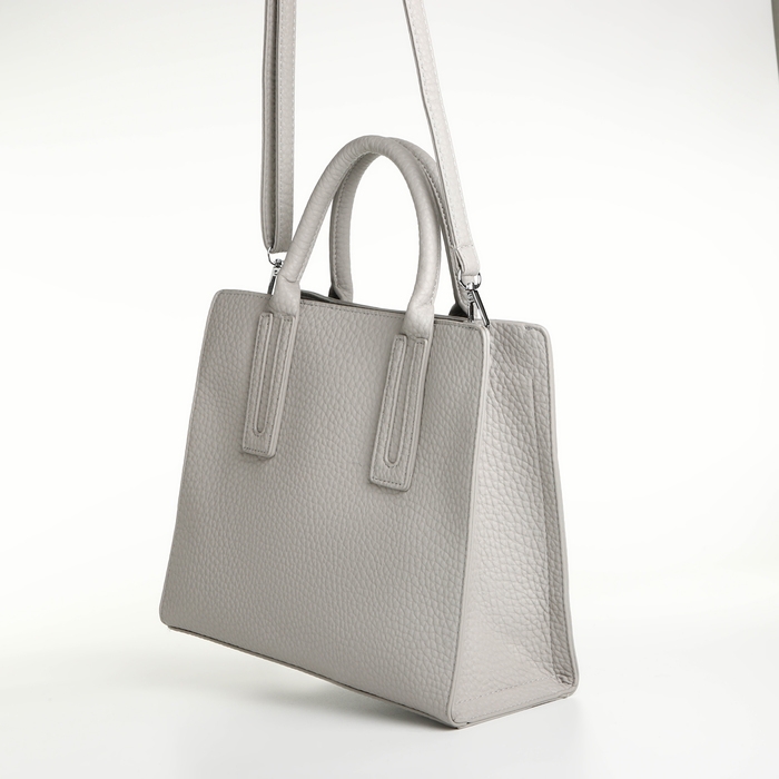 Сумка женская на молнии, TEXTURA, средний размер, цвет серый