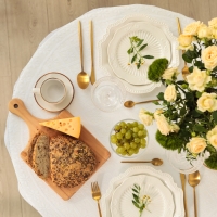 Скатерть Доляна Ажур цв.белый d180 &plusmn;5 см, 100%п/э