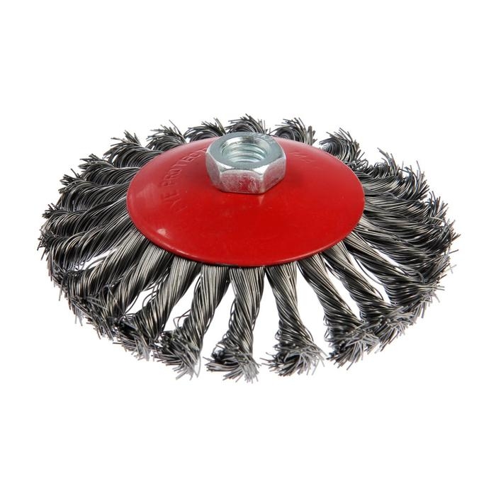 Щетка металлическая для УШМ ЛОМ, крученая проволока, Щетка металлическая для УШМ ЛОМ, крученая проволока, "тарелка", М14, 125 мм