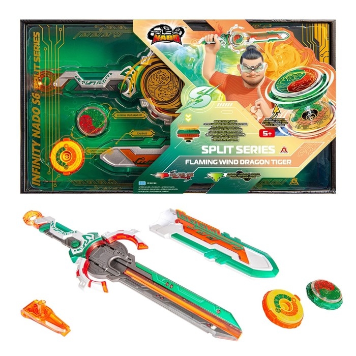 Волчок «Эпик Лончер. Сплит серия. Flaming Wind Dragon Tiger», с устройством для запуска, Инфинити Надо Волчок «Эпик Лончер. Сплит серия. Flaming Wind Dragon Tiger», с устройством для запуска, Инфинити Надо