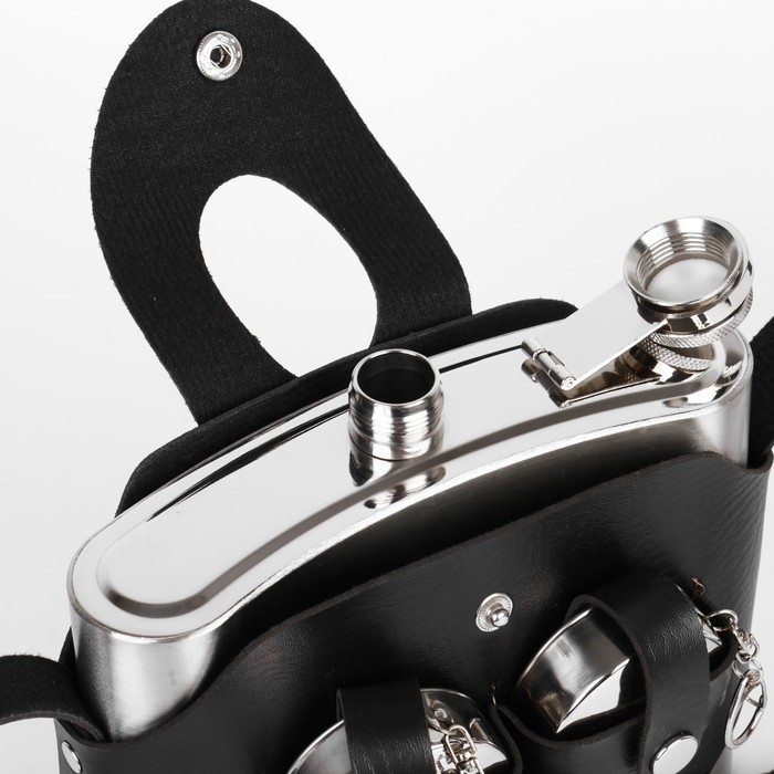 Подарочный набор 4 в 1: фляжка 900 мл, 3 складных стакана по 70 мл, в чехле