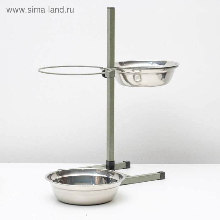 Подставка с мисками, 2 х 2,5 л, высота 60 см, разборная, зелёная Подставка с мисками, 2 х 2,5 л, высота 60 см, разборная, зелёная