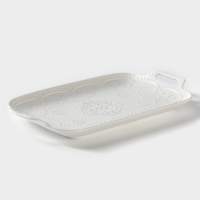 Блюдо керамическое &laquo;Сьюзен&raquo;, 29,5&times;17,5 см, цвет белый