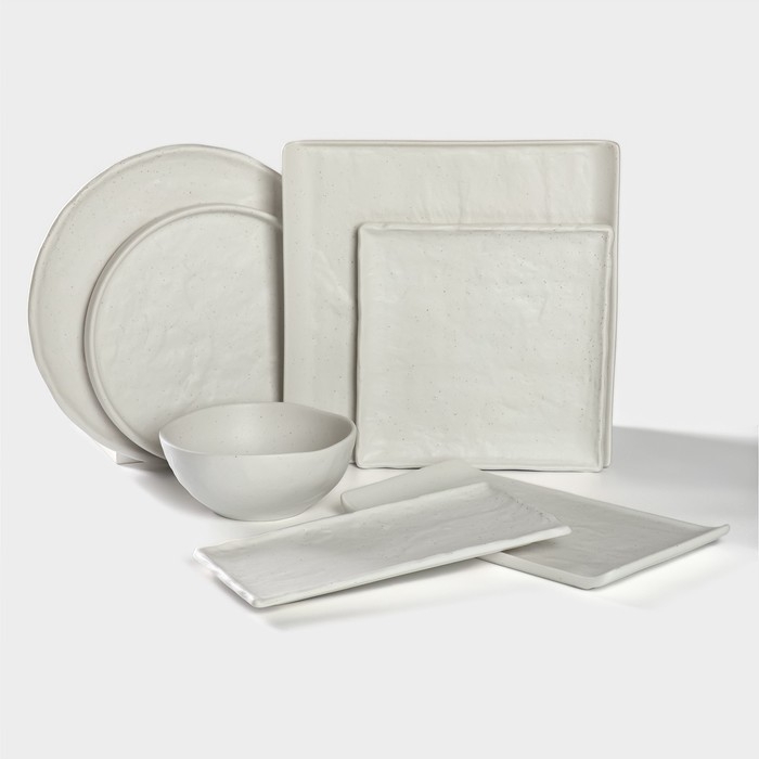 Блюдо фарфоровое для подачи Magistro Slate, 21&times;1,6 см, цвет белый