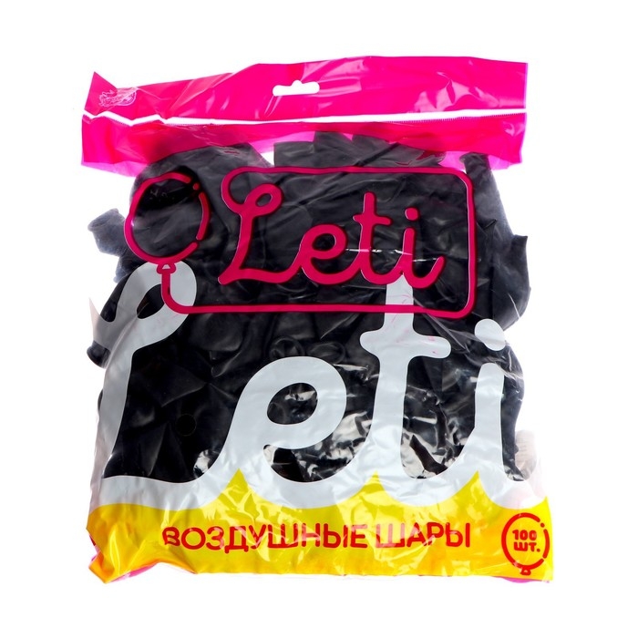 Шар латексный 10", металл, набор 100 шт., цвет чёрный