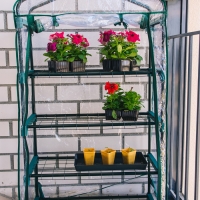 Парник-стеллаж, 4 полки, 125 &times; 70 &times; 30 см, металлический каркас d = 16 мм, чехол плёнка 80 мкм, Greengo