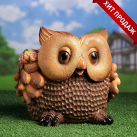 Фигурное кашпо "Сова", 2,8 л/30х31х26 см цветное Фигурное кашпо "Сова", 2,8 л/30х31х26 см цветное