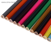 Карандаши 12 цветов, корпус деревянный, треугольный Карандаши 12 цветов, корпус деревянный, треугольный