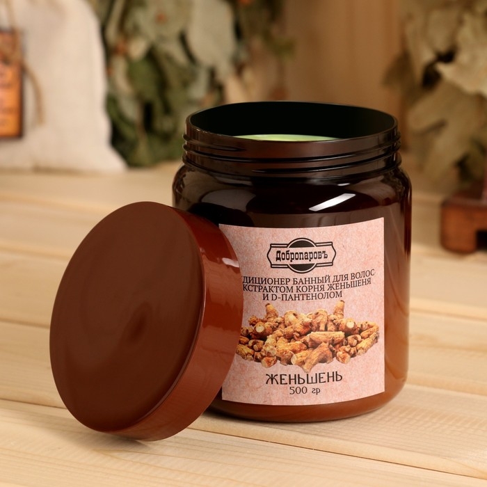 Кондиционер банный для волос натуральный Кондиционер банный для волос натуральный "Женьшеневый" с Д-пантенолом, 500 г