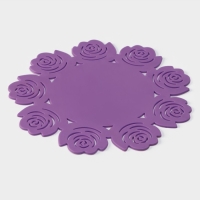 Подставка под горячее «Летний домик», d=19 см, цвет фиолетовый Подставка под горячее «Летний домик», d=19 см, цвет фиолетовый