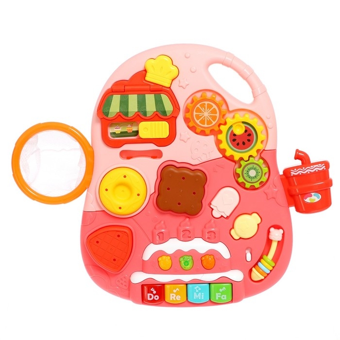 Столик-ходунки 4 в 1, звук, цвет розовый