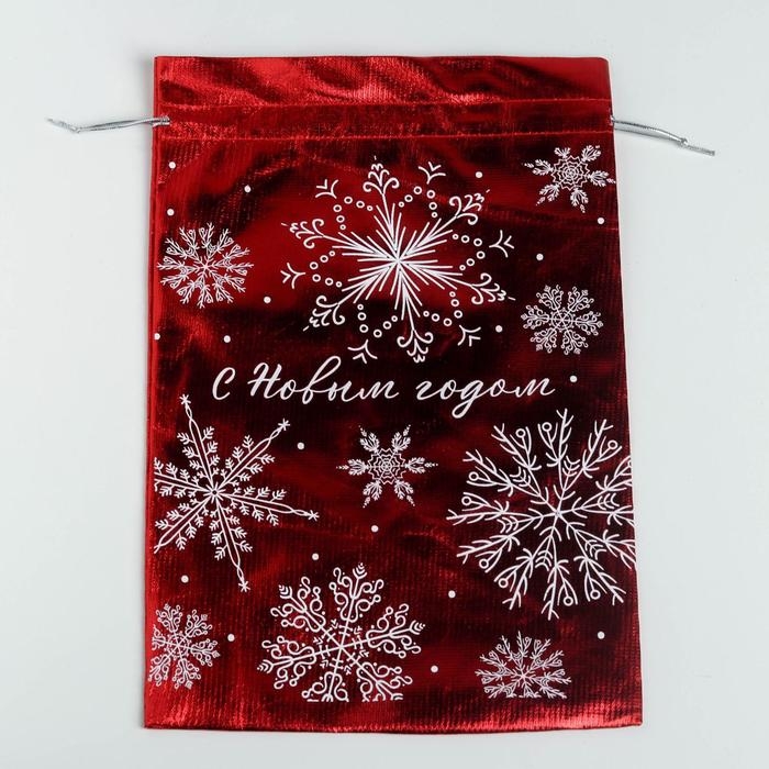 Мешочек подарочный парча «С Новым годом», 20 х 30 см +/- 1.5 см, Новый год Мешочек подарочный парча «С Новым годом», 20 х 30 см +/- 1.5 см, Новый год